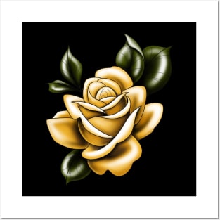 yellow rose Posters and Art